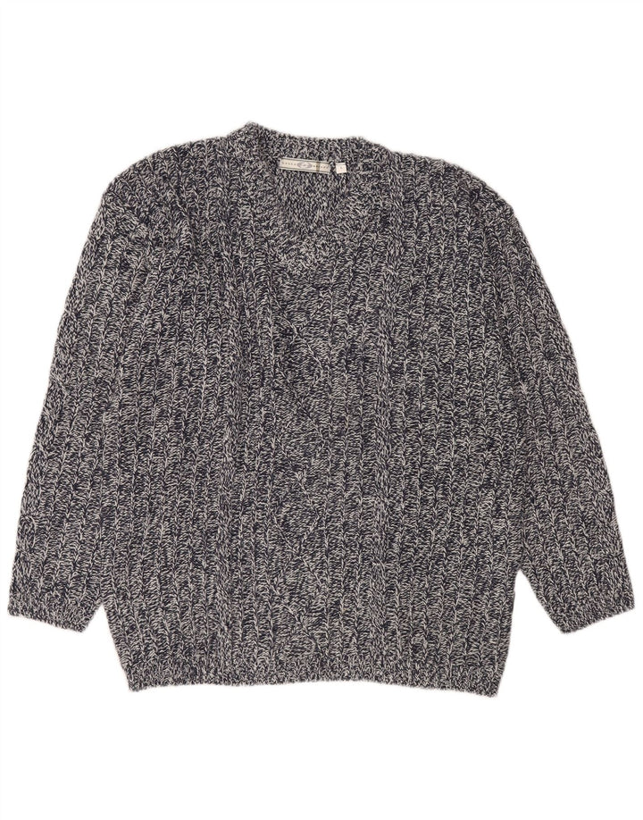 Lotto Jersey con cuello en V para hombre, talla grande, acrílico moteado en azul marino