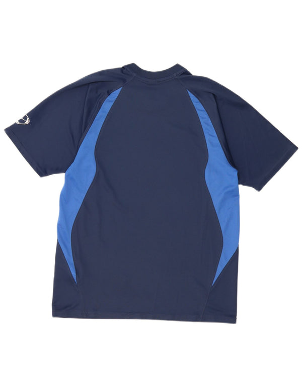 NIKE Camiseta para hombre Top ES 39/41 Medium Azul marino Colorblock Poliéster