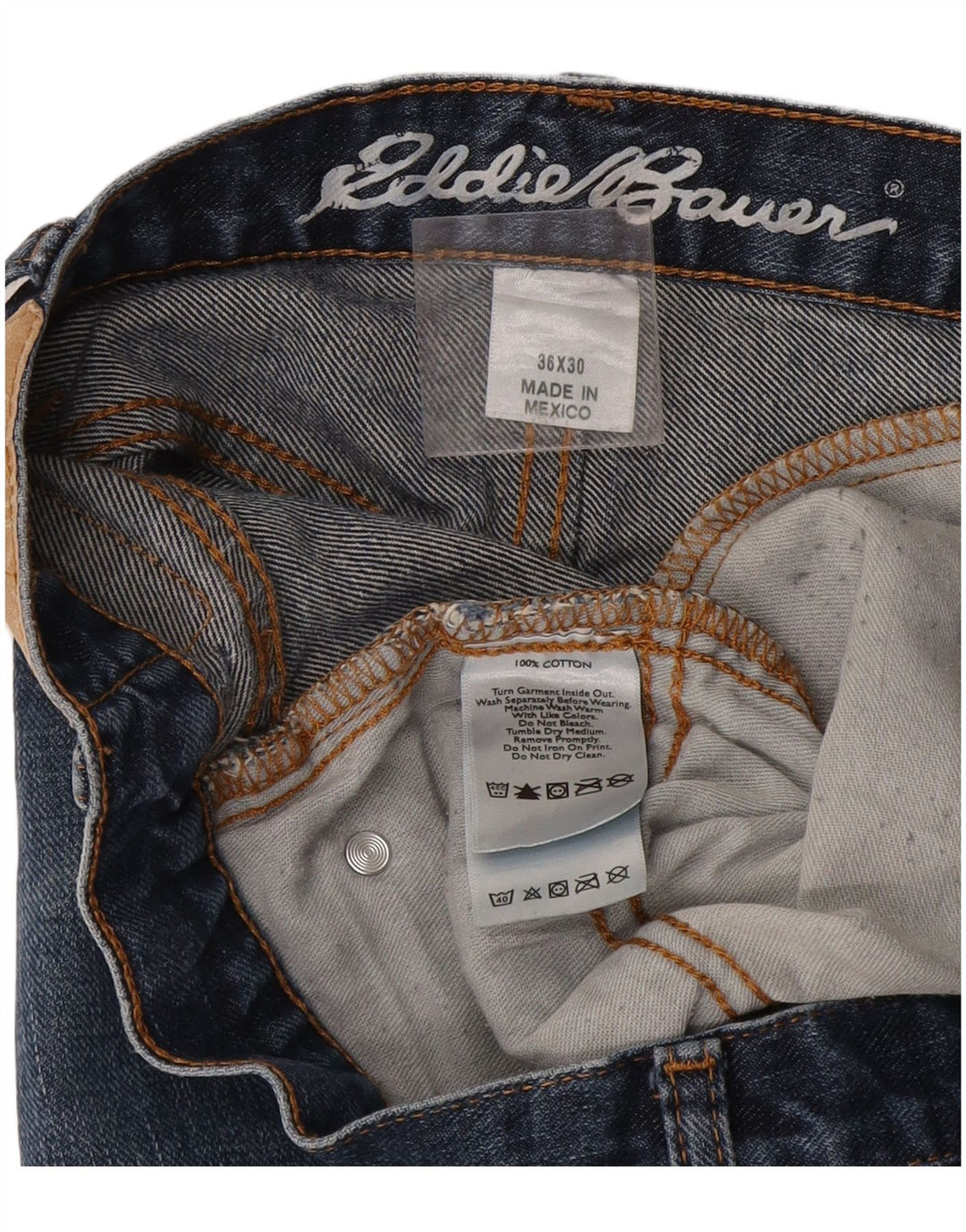 Eddie Bauer Vaqueros rectos para hombre W36 L30 Algodón azul