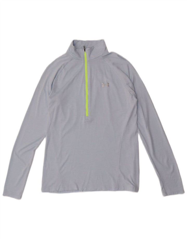 Under Armour Mujer Heat Gear Jersey Chándal Top UK 12 Azul Medio