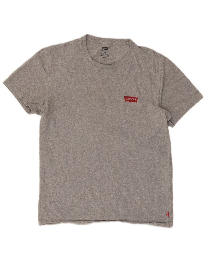 LEVI'S Mens Slim Fit T-Shirt Top Medium Grey Cotton