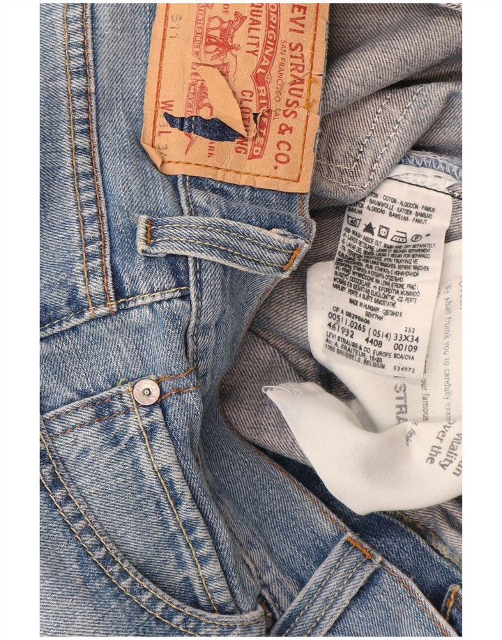 Levi's Hombre 511 Slim Jeans W33 L34 Algodón Azul