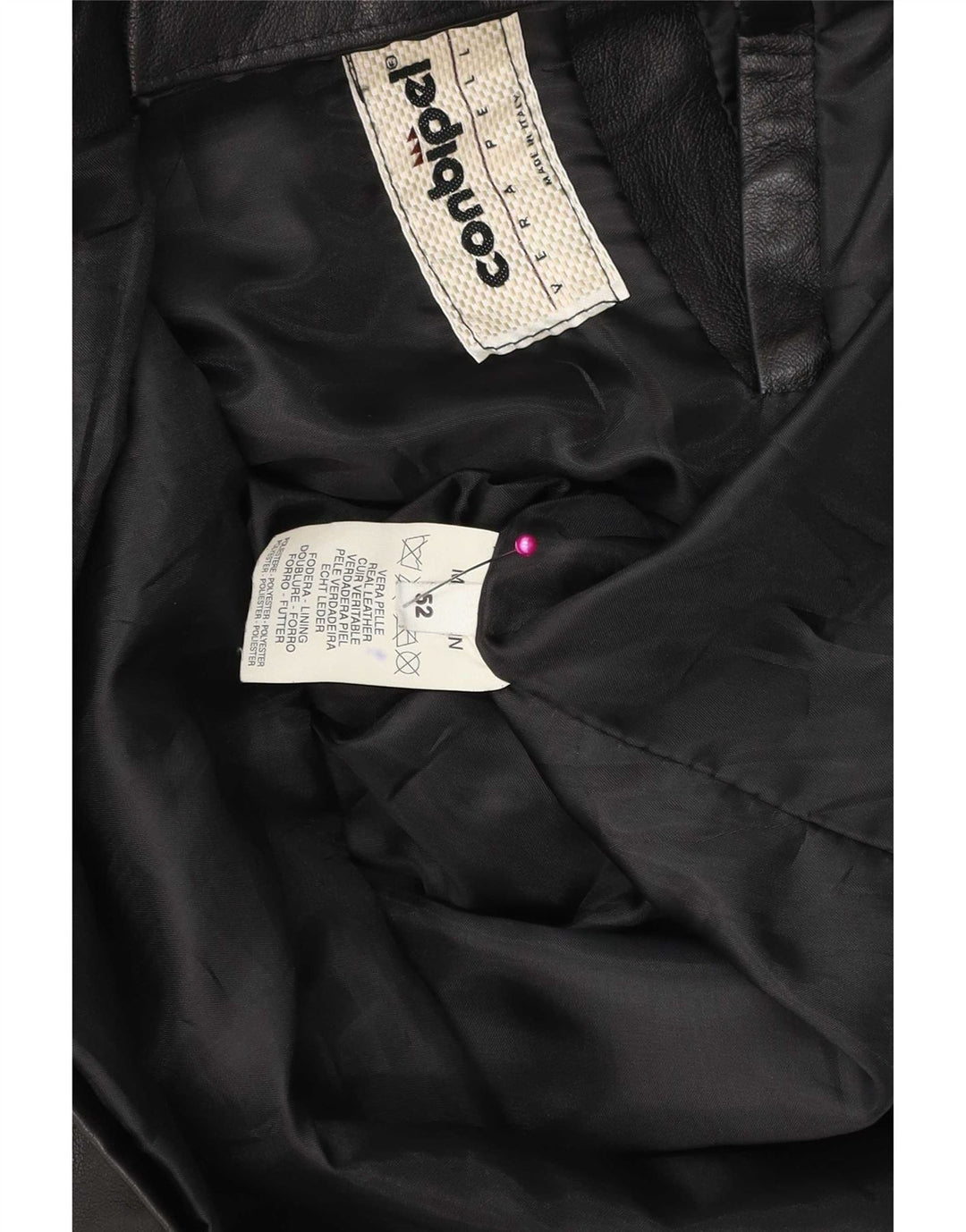 Conbipel Chaqueta de cuero para hombre IT 52 Cuero negro grande