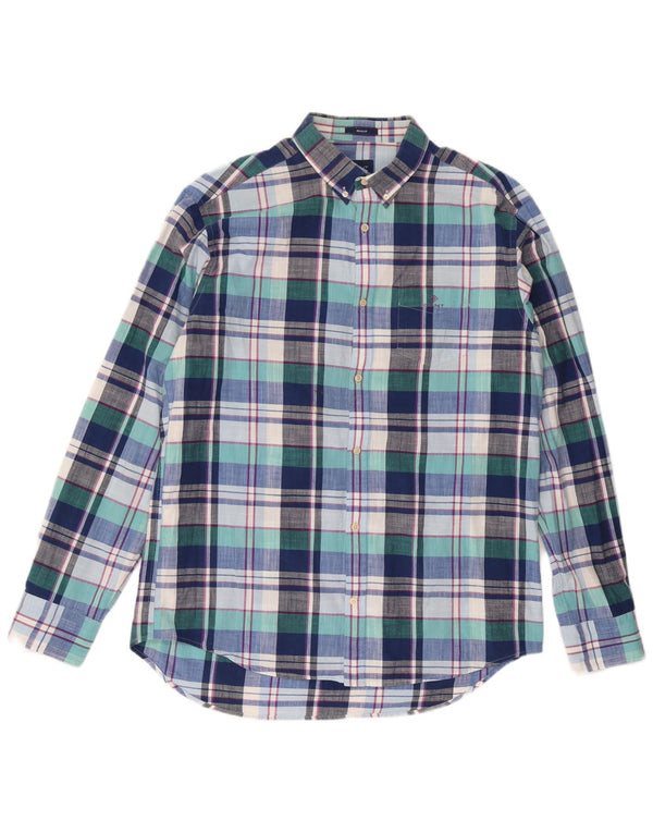 Camisa Gant Regular Fit para hombre Talla 43/44 17 1/2 XL Algodón a cuadros multicolor