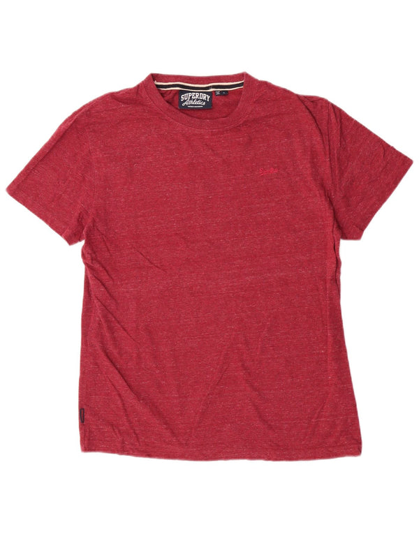Superdry Camiseta para Mujer Top UK 46 Large Algodón Moteado Rojo