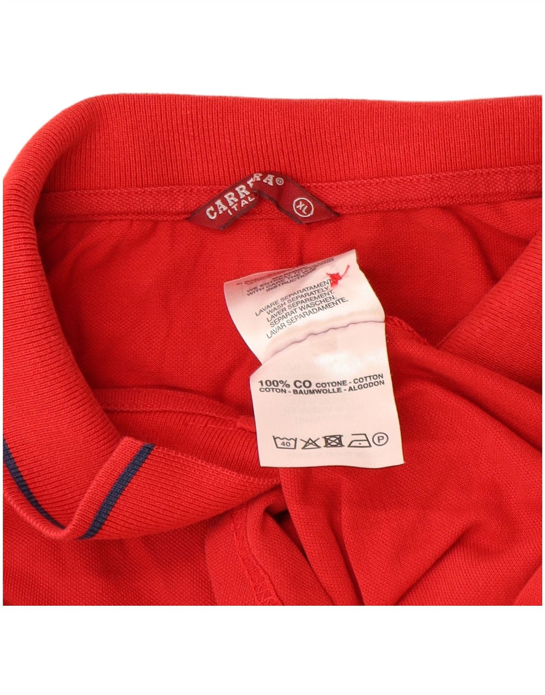 Polo Carrera Hombre XL Algodón Rojo