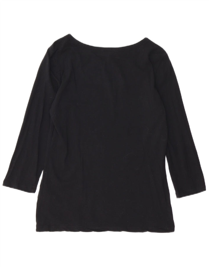 Tommy Hilfiger Top para mujer manga 3/4 UK 12 Algodón negro mediano