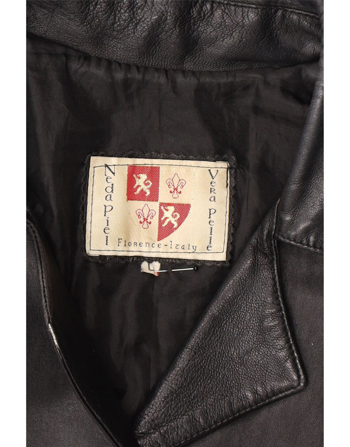 VINTAGE Womens Leather Jacket UK 14 Large Black Leather Vintage Vintage and Second-Hand Vintage from Messina Hembry 