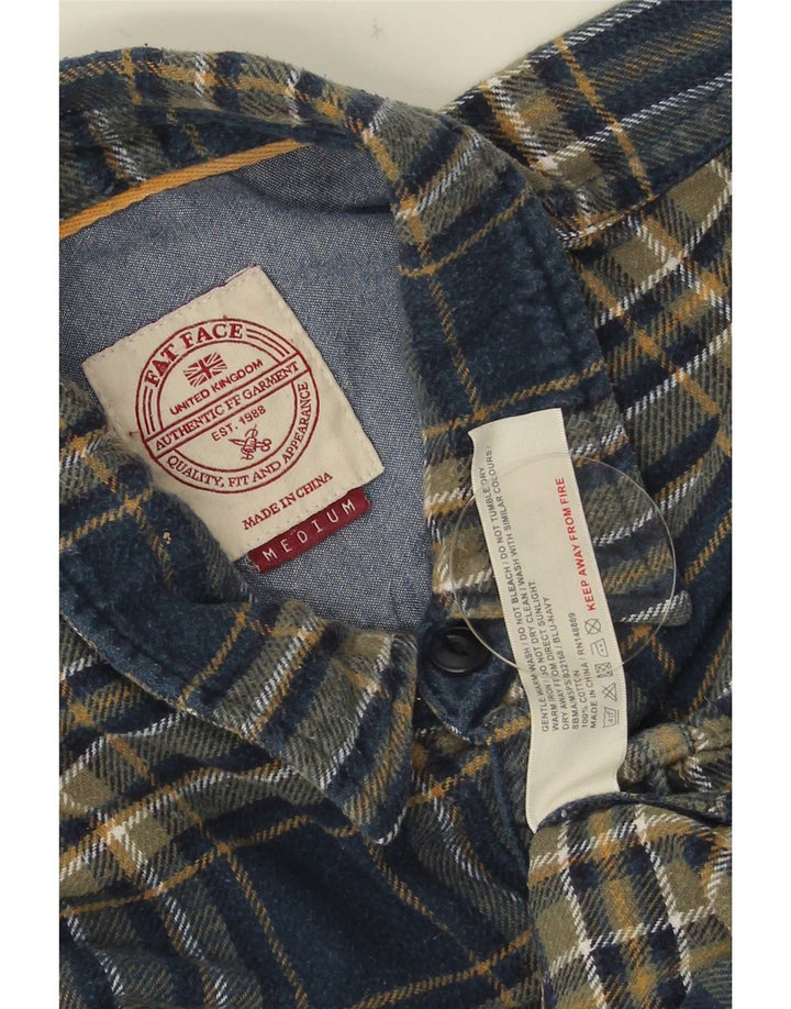 Camisa de franela para hombre de Fat Face de algodón a cuadros en azul medio