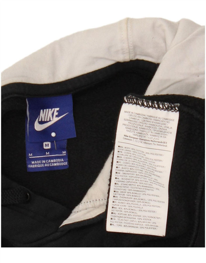 Nike Sudadera con capucha gráfica para hombre, jersey de algodón negro mediano