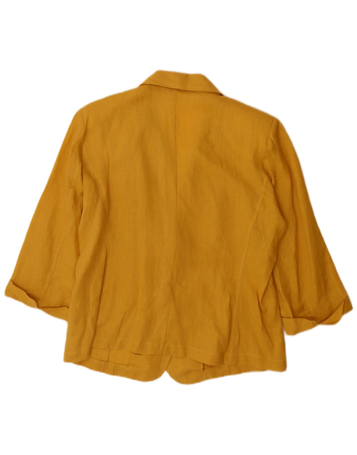 VINTAGE Chaqueta Blazer de manga 3/4 para mujer con 2 botones IT 50 XL Amarillo