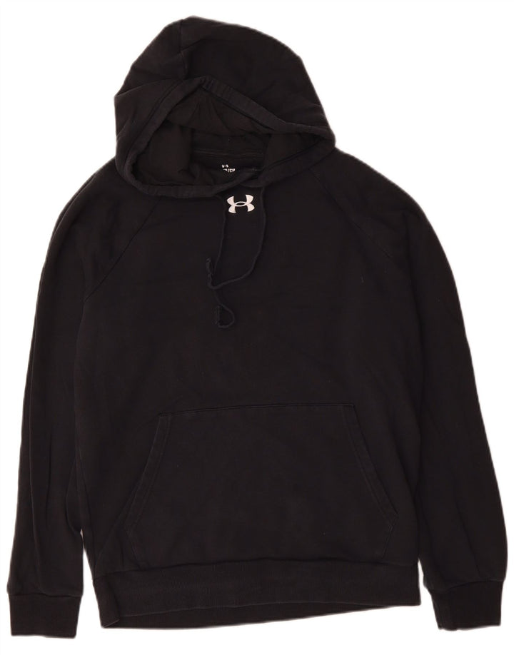 Under Armour Jersey con capucha para hombre, talla pequeña, algodón negro