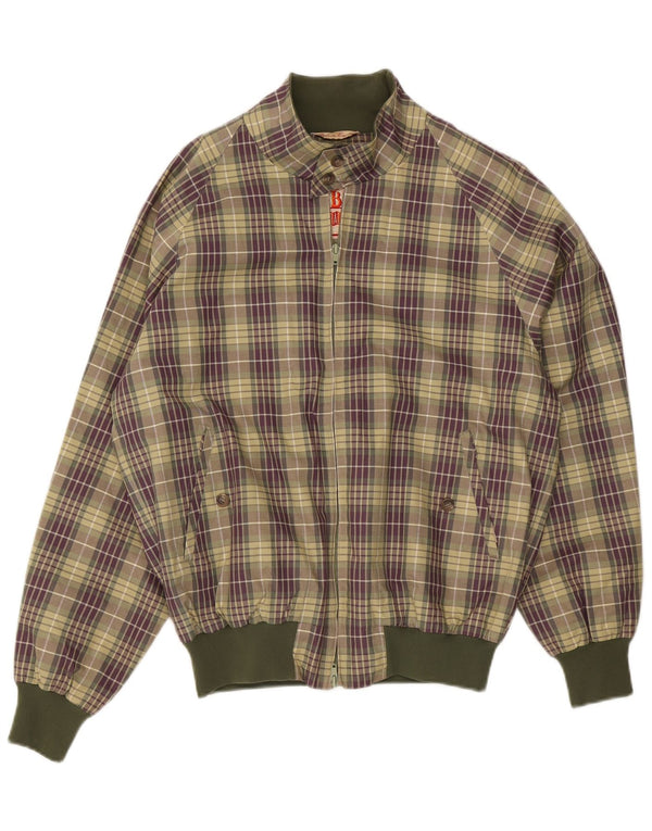 Baracuta Chaqueta Bomber para Hombre UK 40 Large Green Check Cotton