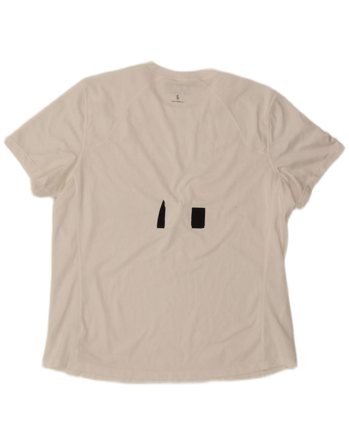 New Balance Hombre Camiseta Top XL Blanco Colorblock Poliéster