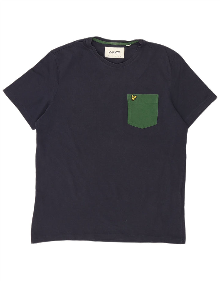 Lyle & Scott - Camiseta para hombre, talla grande, color azul marino, algodón