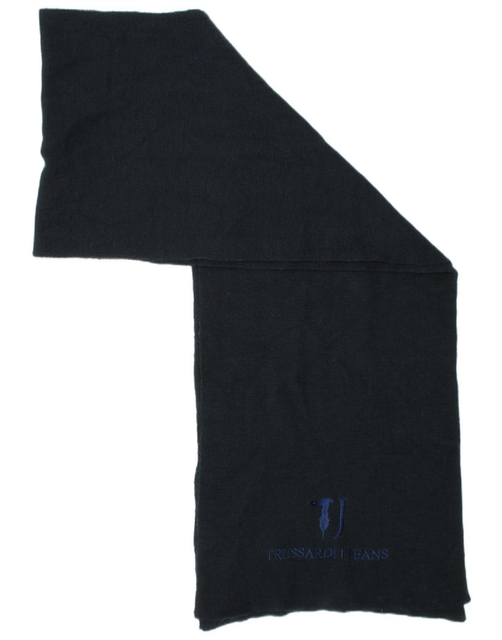 Trussardi Bufanda rectangular de punto gráfico para hombre Talla única Azul marino Diseñador