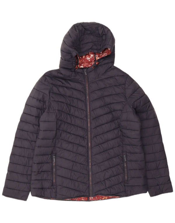 Chaqueta acolchada extragrande con capucha para mujer de Fat Face UK 40 XL Nylon azul marino