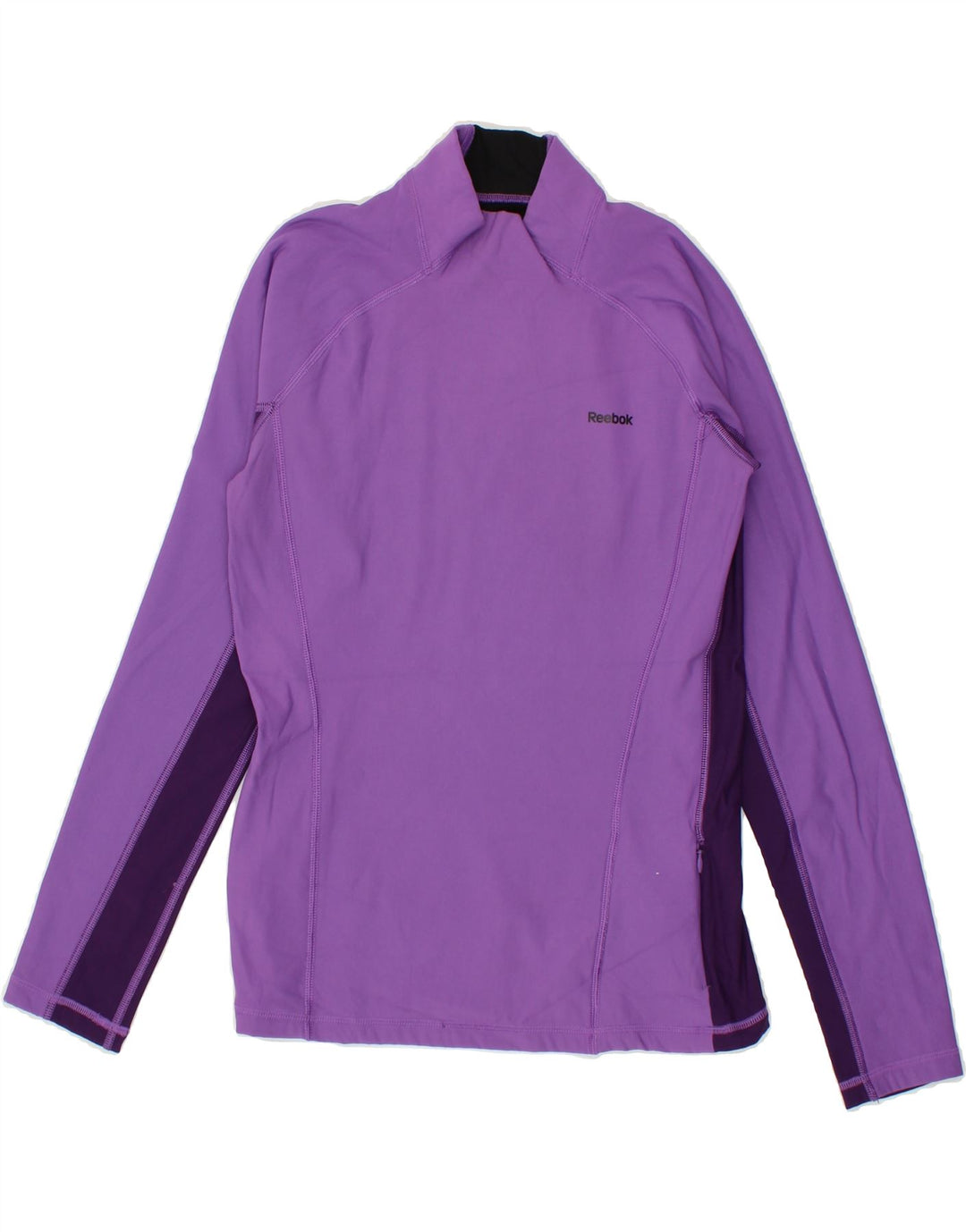 REEBOK Womens Top Long Sleeve UK 12 Medium Purple Colourblock Nylon Vintage Reebok and Second-Hand Reebok from Messina Hembry 