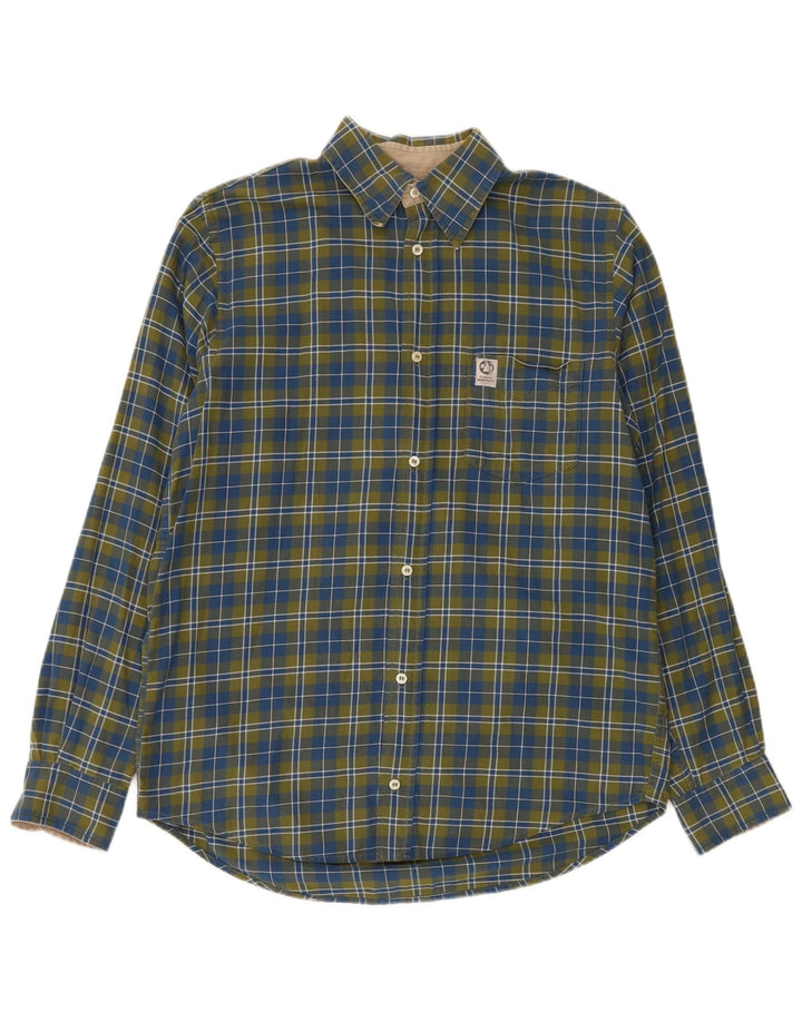 Murphy & Nye Camisa de franela para hombre Sailmakers de algodón a cuadros verdes grandes