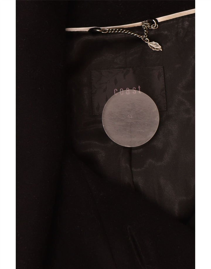 Abrigo de doble botonadura para mujer Coast UK 12 Medium Black Wool