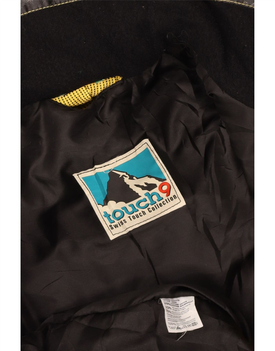 VINTAGE Chaqueta cortavientos para mujer Reino Unido 14 Algodón de color amarillo medio