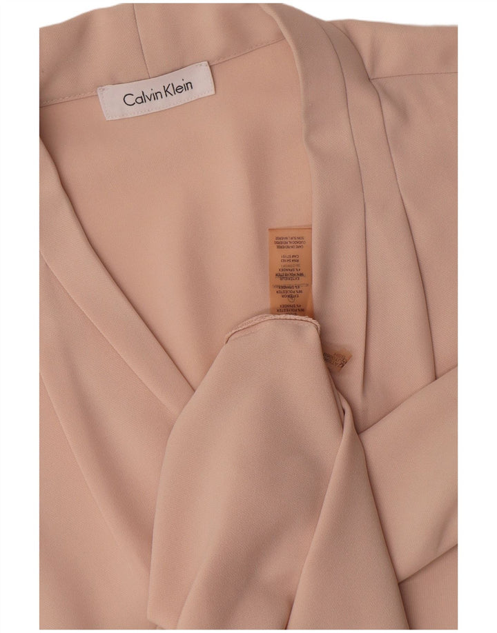 Calvin Klein Blusa sin mangas para mujer Top UK 44 Poliéster rosa grande