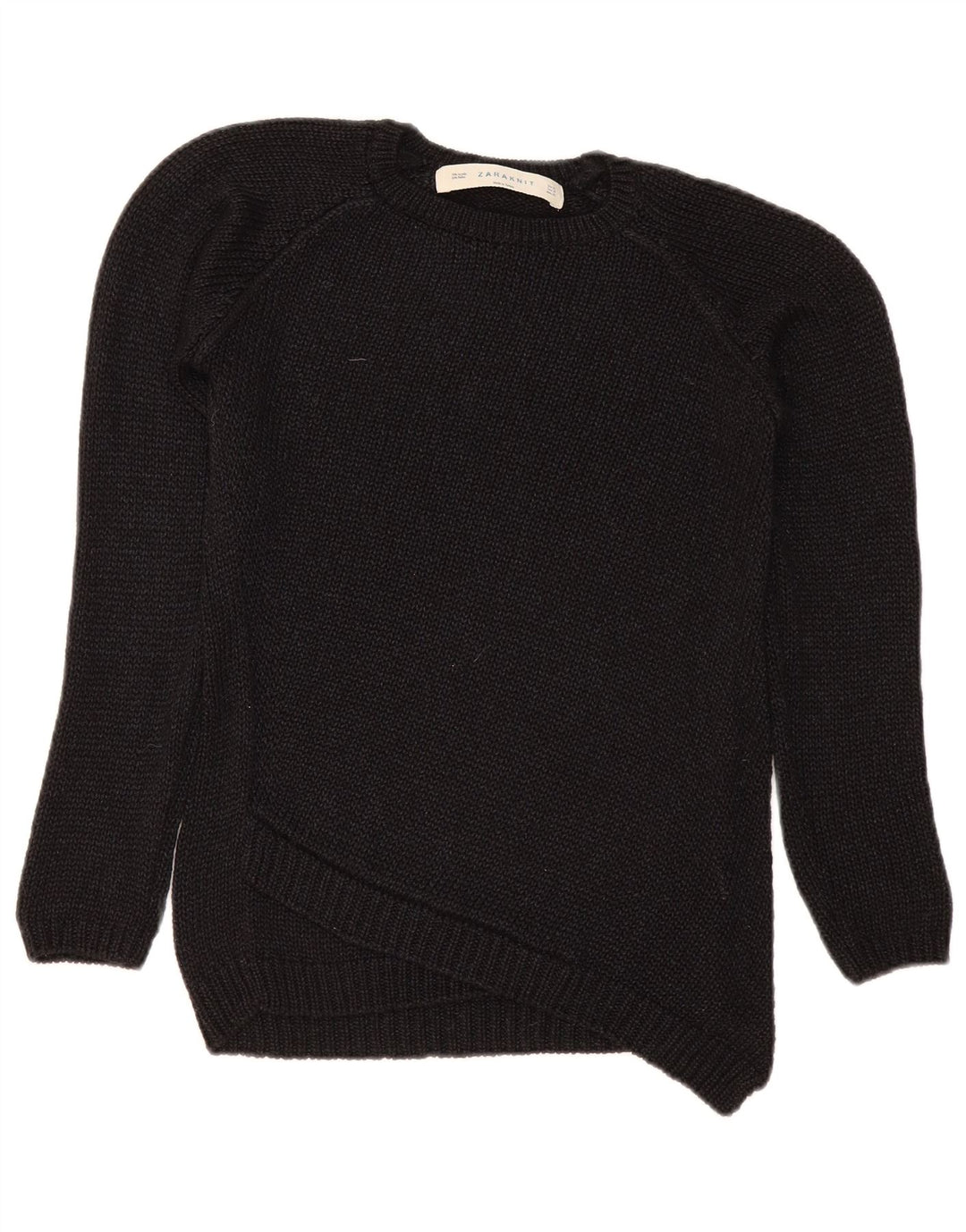 Zara - Jersey de cuello redondo para mujer, talla 40, talla M, color negro