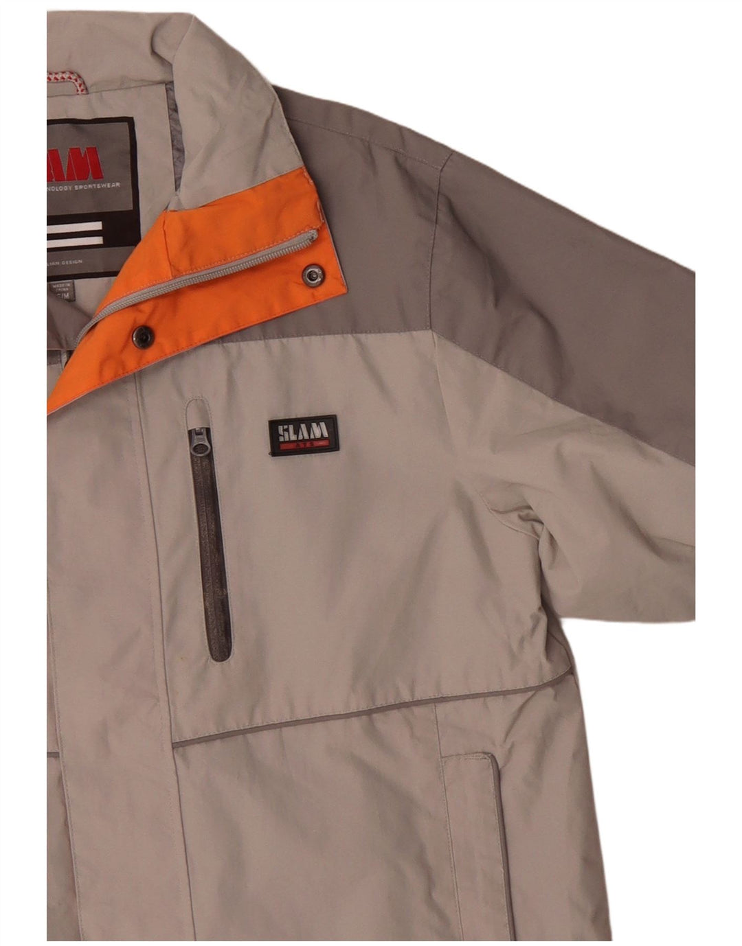 Slam Chaqueta cortavientos para hombre ES 36 Small Gris Colorblock Poliamida
