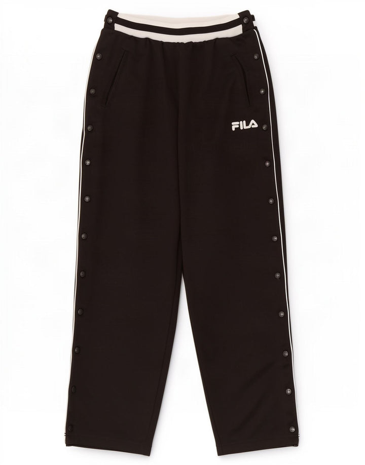Fila Pantalón De Chándal Para Hombre Grande Negro Colorblock Poliéster