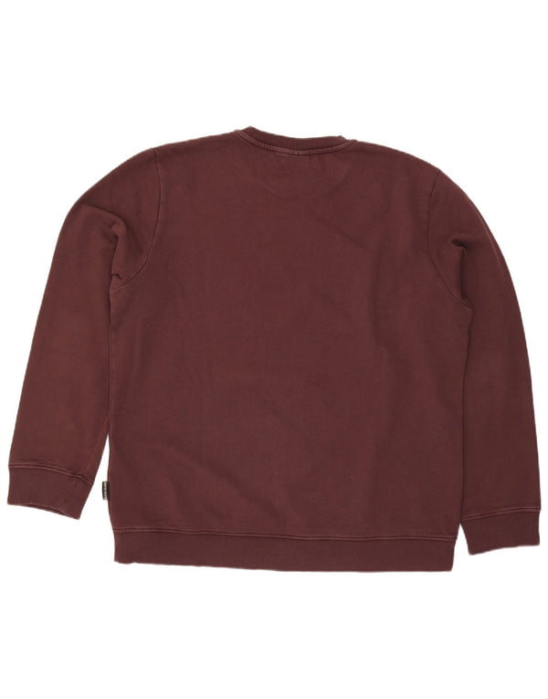 Napapijri Hombre Geographic Sudadera Jumper 2XL Granate Algodón