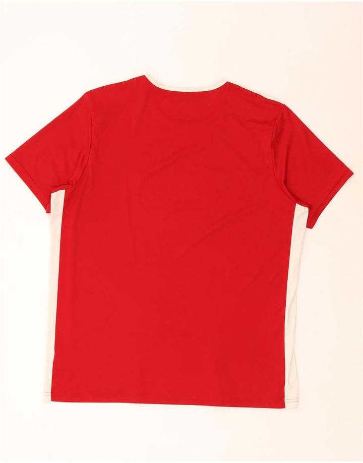 ADIDAS Hombre Climalite Camiseta Top XL Rojo Colorblock Poliéster