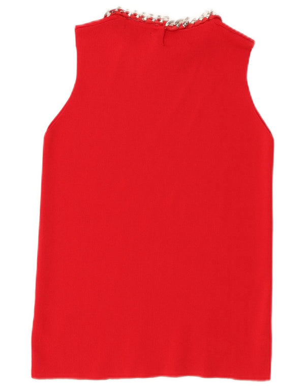 Zara Mujer Chaleco Top Reino Unido 12 Medio Rojo