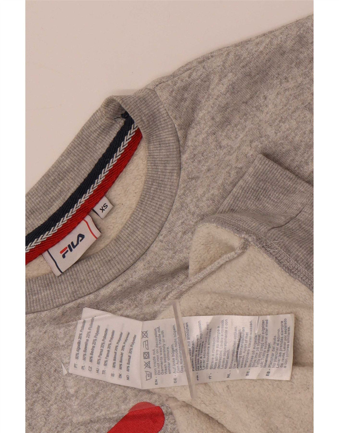 Fila Sudadera gráfica para hombre Jumper XS Algodón moteado gris
