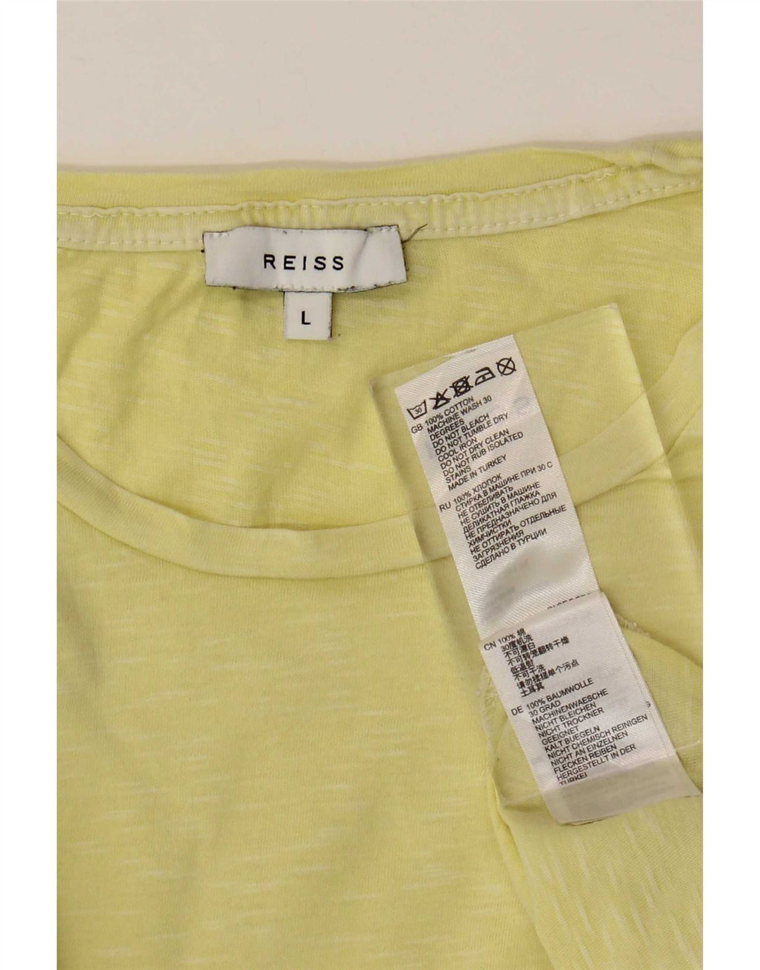 Camiseta Reiss para hombre Top Large de algodón amarillo