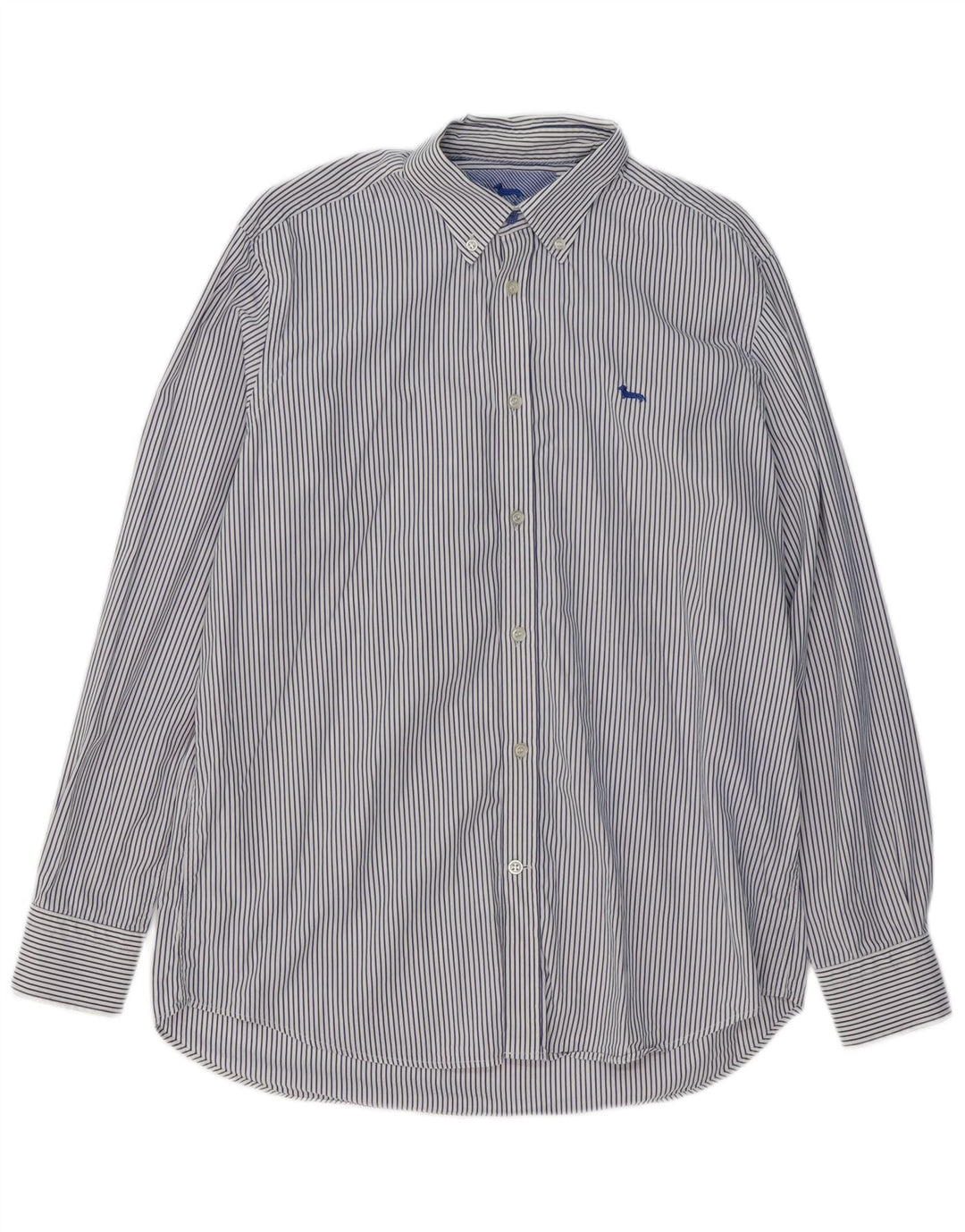 HARMONT & BLAINE Camisa de corte regular para hombre XL Algodón a rayas azules