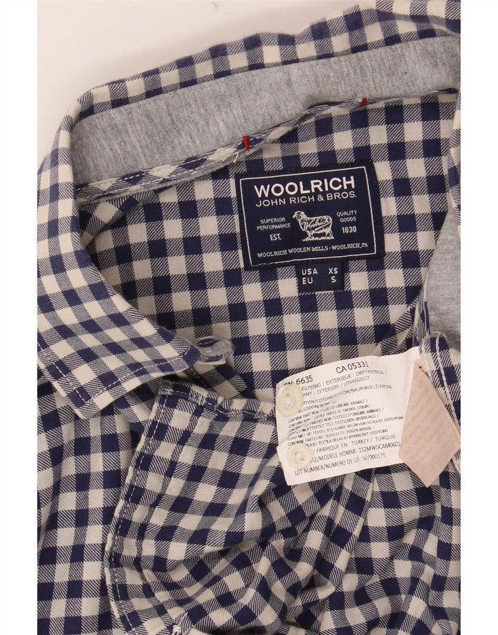 WOOLRICH Camisa de franela para hombre XS Algodón a cuadros azul marino