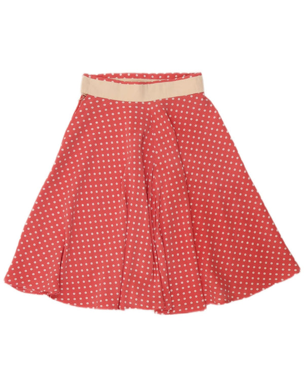 Vintage mujer A-Line falda W25 XS rosa lunares