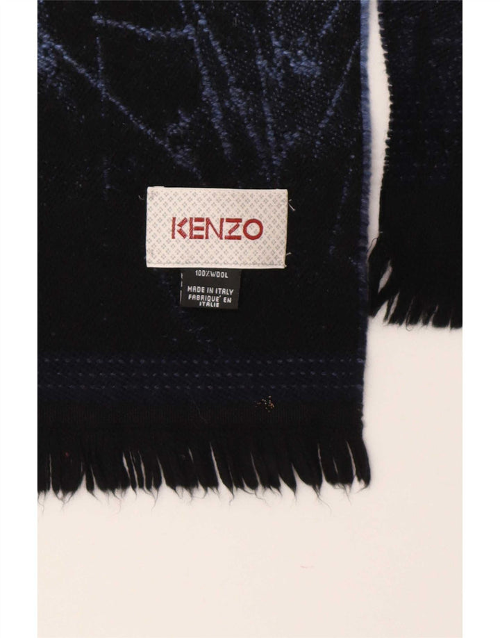 Kenzo Mujer Bufanda Rectángulo Con Estampado Abstracto Talla Única Lana Azul Marino