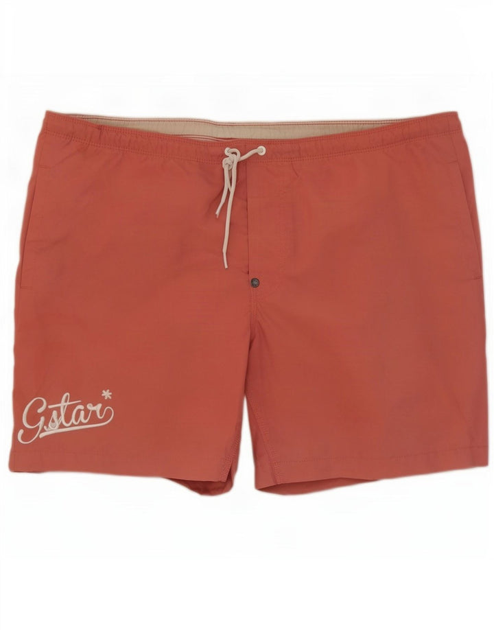 G-Star Bañador con gráfico para hombre, talla grande, poliéster rojo