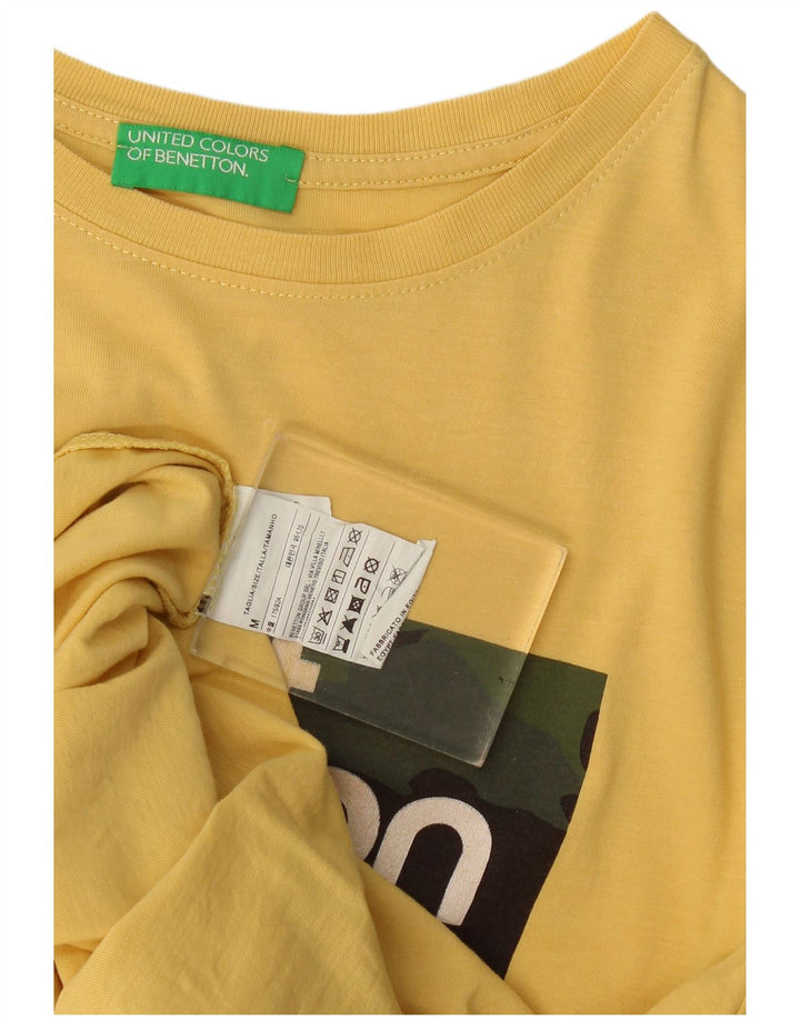 Benetton Camiseta Gráfica De Algodón Amarillo Medio