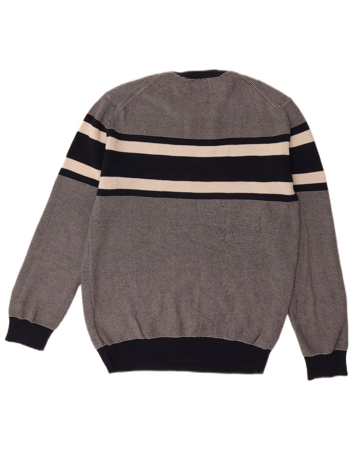 GANT Jersey De Cuello Redondo Para Hombre Jersey De Algodón A Rayas Azul Marino Medio