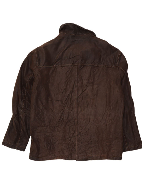 Vintage hombres chaqueta de cuero Reino Unido 40 marrón grande
