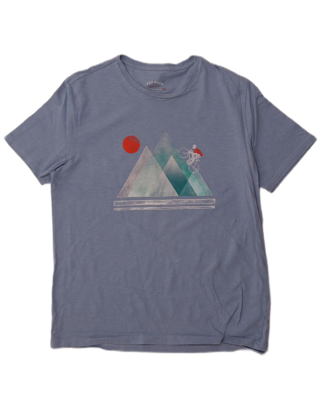 FAT FACE Camiseta gráfica para hombre Top XL Algodón moteado azul