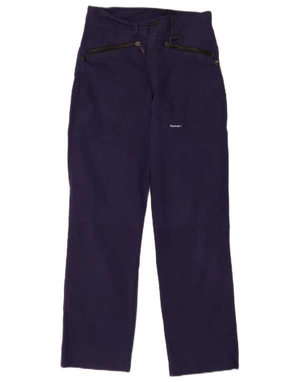 Pantalón cargo recto de cintura alta para mujer Rohan W28 L28 Poliéster azul marino