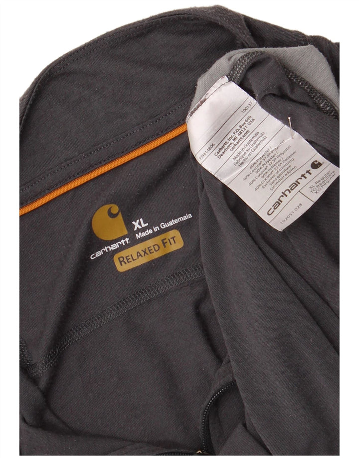 Carhartt Hombre Sudadera Con Cremallera Y Cuello Chándal Top XL Gris Colorblock