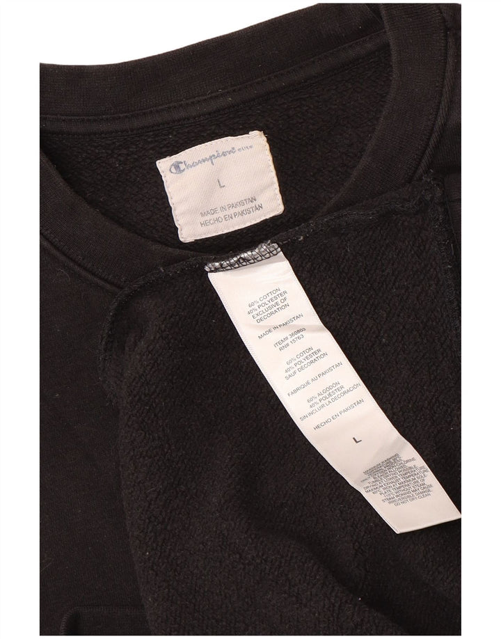 Champion Sudadera Jumper Grande De Algodón Negro Para Hombre