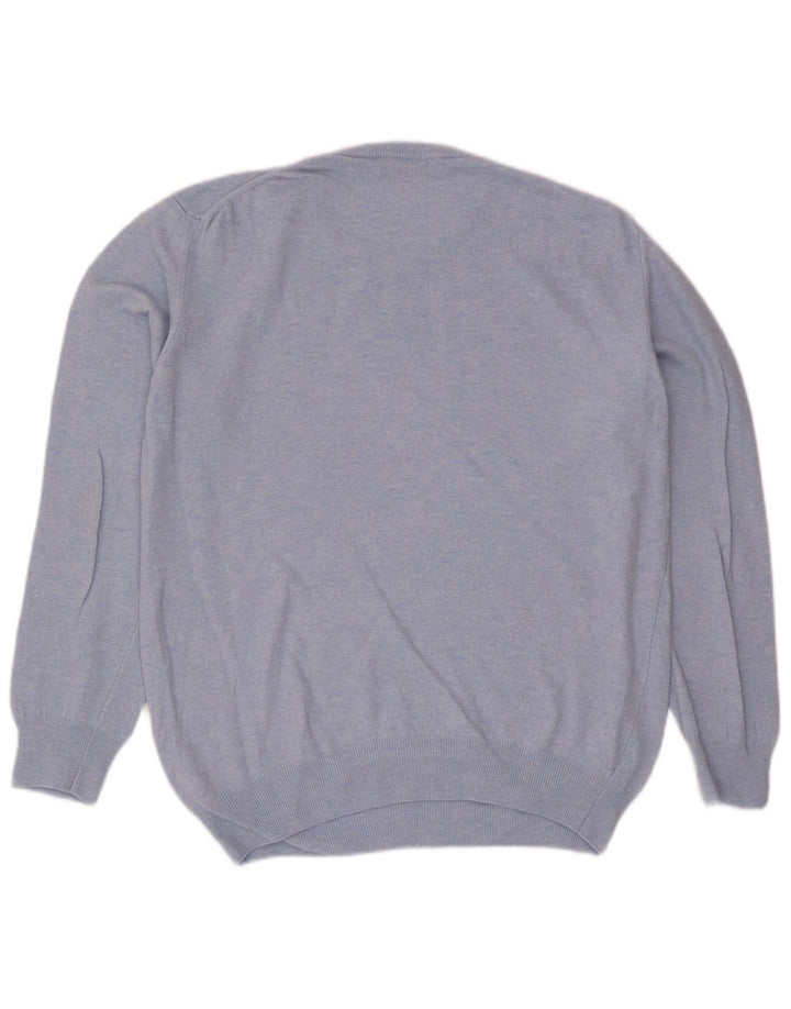 Jersey Trussardi Hombre Con Cuello Redondo De Lana Azul Medio