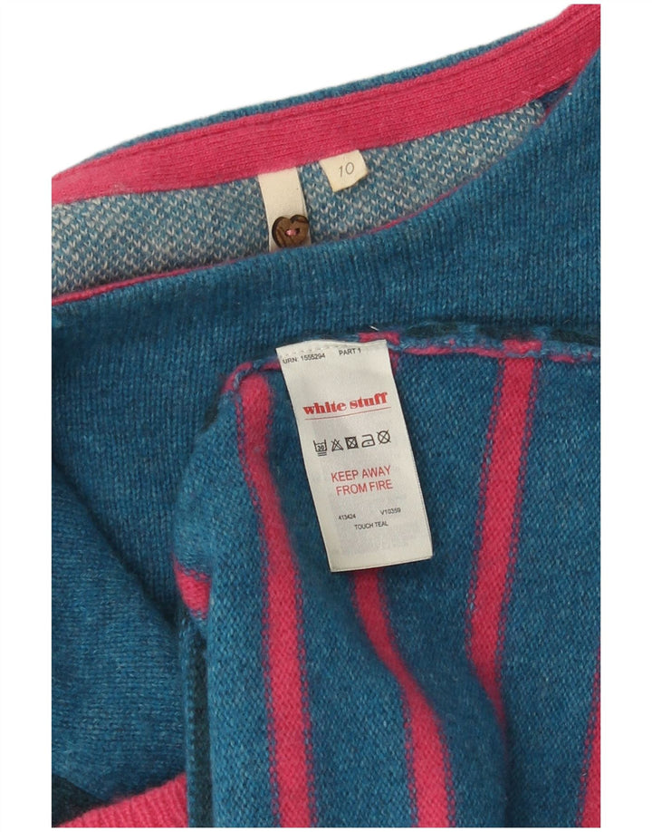 Jersey tipo jersey para mujer de White Stuff, talla 40, lana de cordero a rayas en azul pequeño