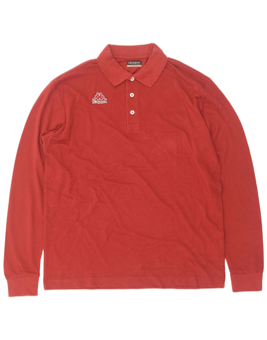 Kappa Polo De Manga Larga Para Hombre Grande De Algodón Rojo