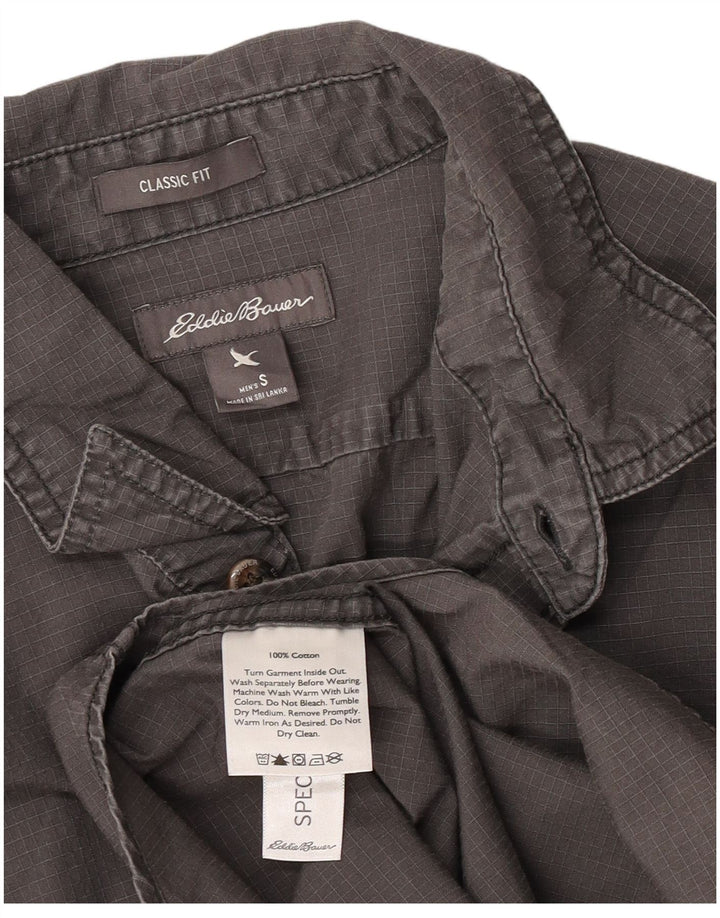 Eddie Bauer Camisa de corte clásico para hombre pequeña de algodón gris